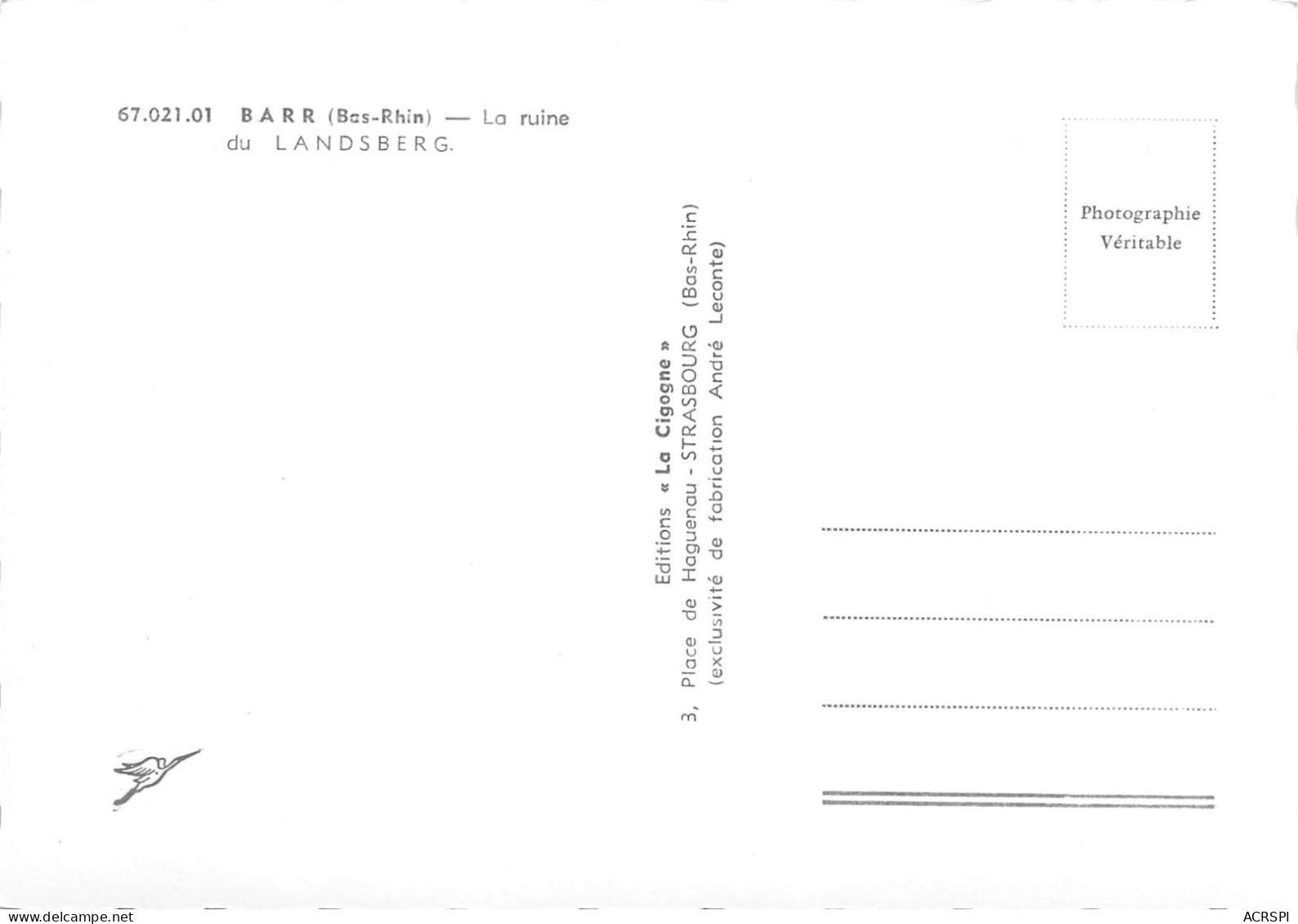 BARR La Ruine Du Landsberg   10 (scan Recto Verso)KEVREN0714 - Barr