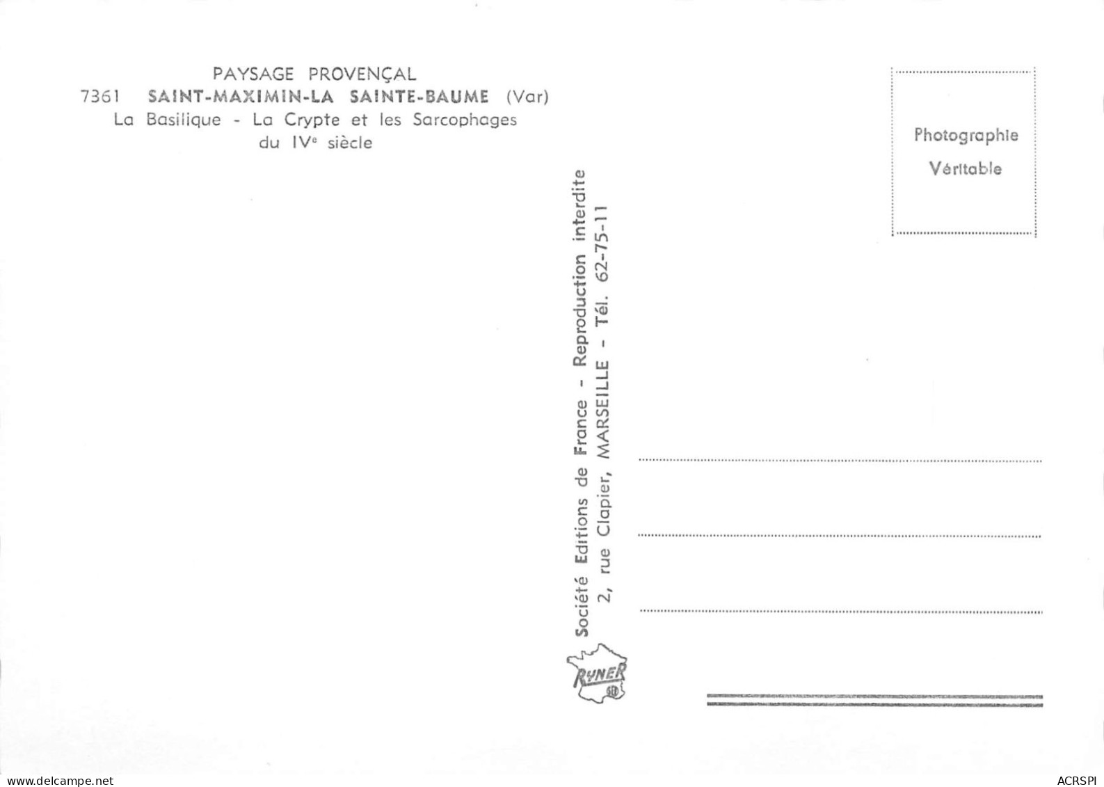 SAINT MAXIMIN LA SAINTE BAUME Basilique Crypte Et Sarcophages   45 (scan Recto Verso)KEVREN0731 - Saint-Maximin-la-Sainte-Baume