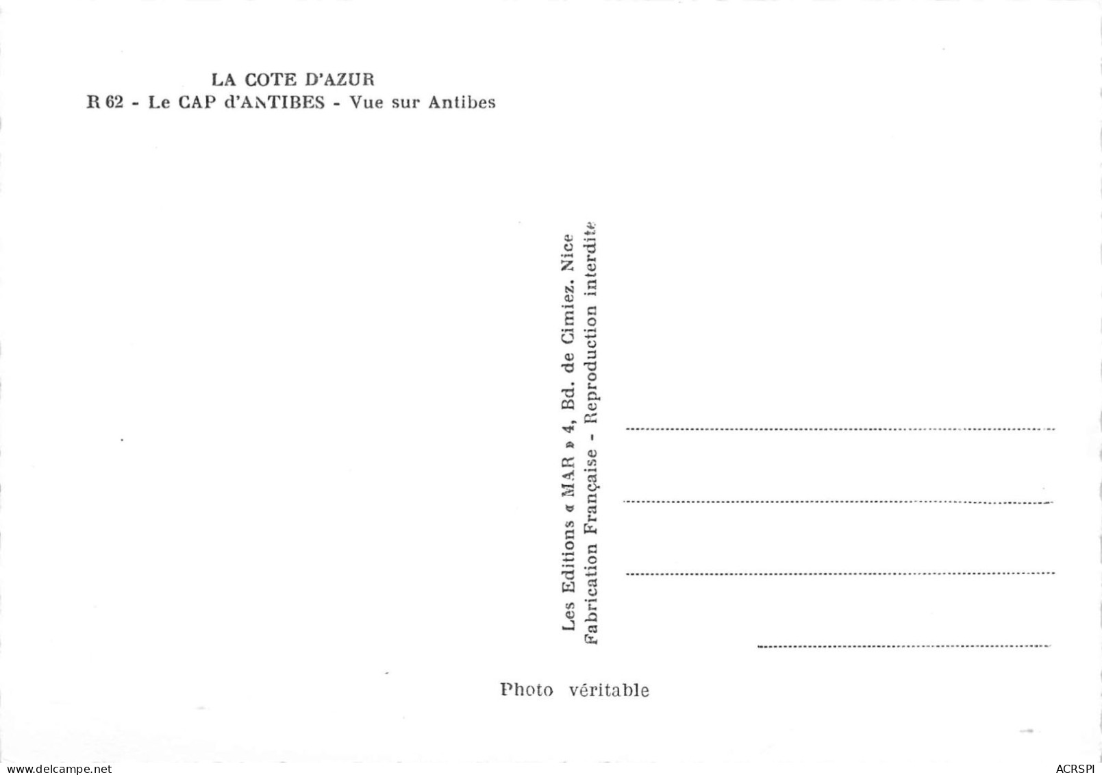 06 ANTIBES  Le Cap D'antibes   23  (scan Recto Verso)KEVREN0722 - Cap D'Antibes - La Garoupe