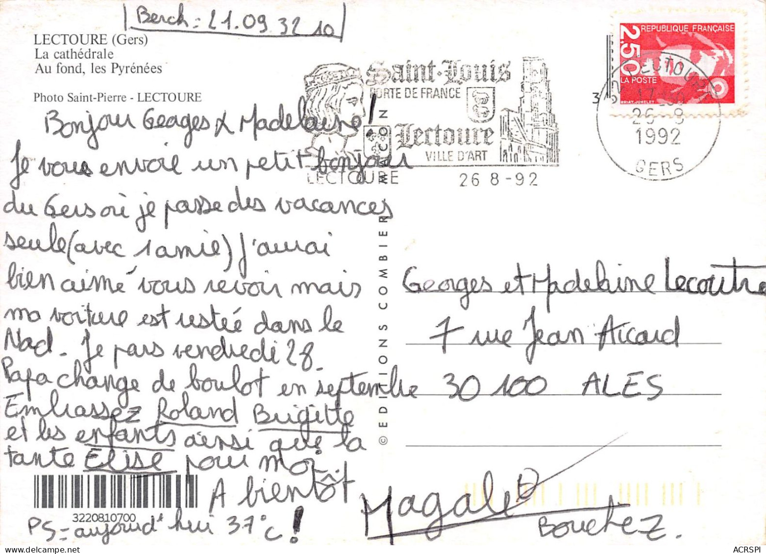 32 LECTOURE  La Cathédrale Et Les Pyrénées 11 (scan Recto Verso)KEVREN0741 - Lectoure