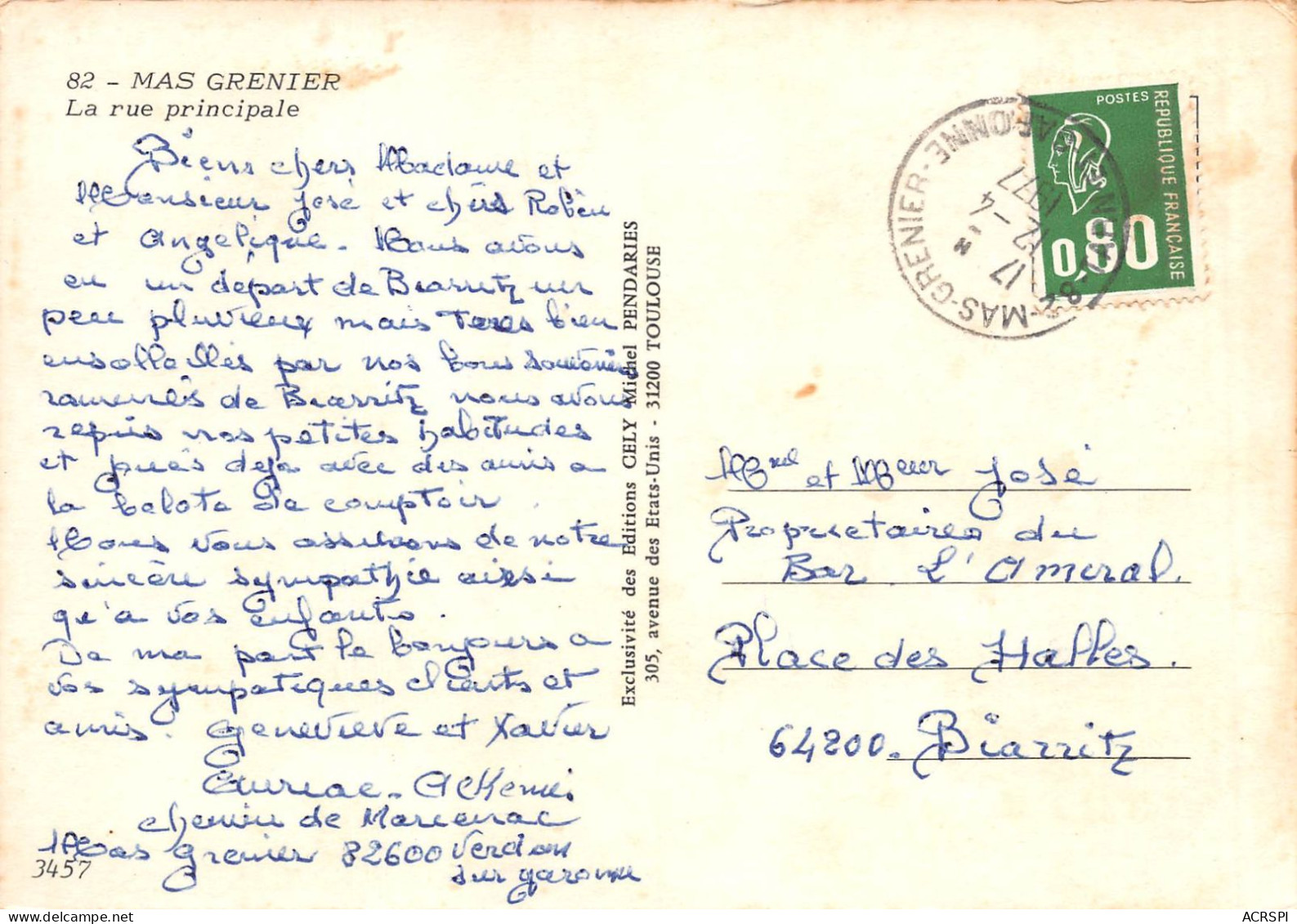 82  MAS GRENIER La Rue Principale  71 (scan Recto Verso)KEVREN0736 - Albias