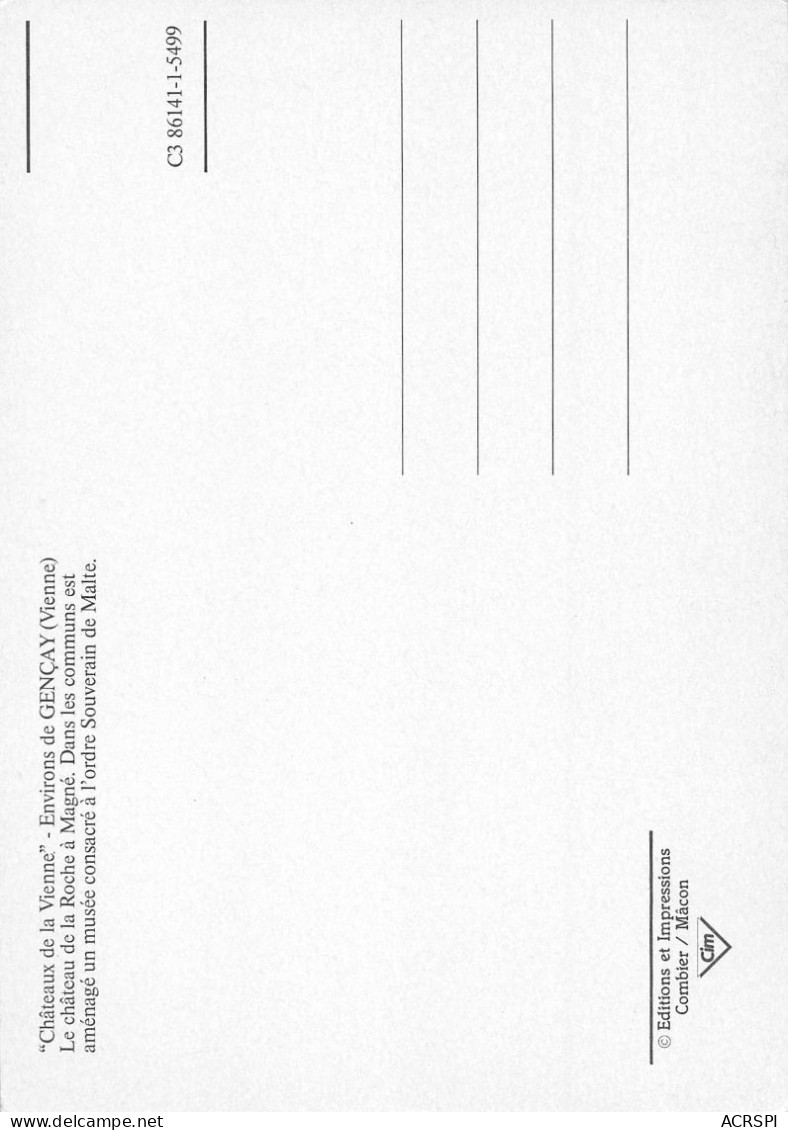 86  GENCAY  Le Chateau De La Roche   98 (scan Recto Verso)KEVREN0749 - Gencay