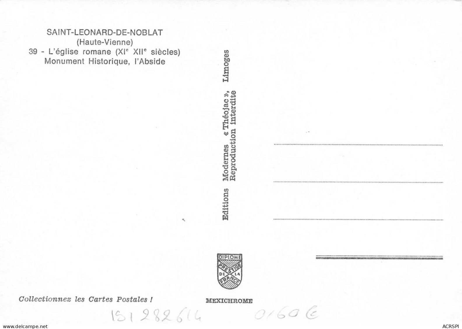 87 SAINT LEONARD DE NOBLAT Abside De L'église Romane 16 (scan Recto Verso)KEVREN0744 - Saint Leonard De Noblat