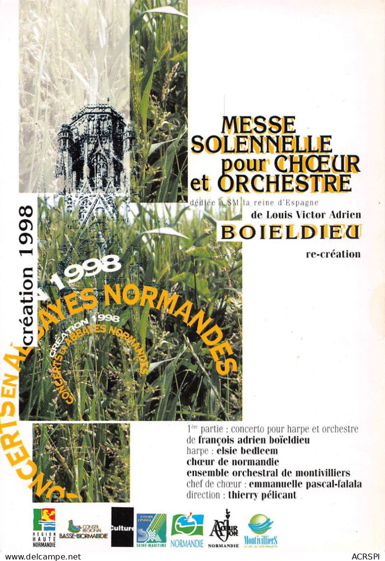 76 SAINT MARTIN DE BOSCHERVILLE Concert Messe  12 Route De L' Abbaye    PUB Publicité   92  (scan Recto Verso)KEVREN0753 - Saint-Martin-de-Boscherville