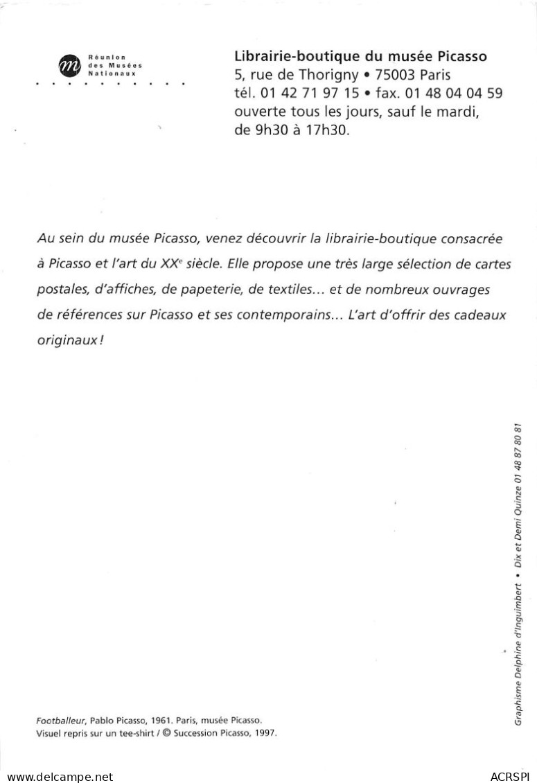 Paris 5 Rue De Thorigny Librairie Boutique Du Musée PICASSO    PUB Publicité   90  (scan Recto Verso)KEVREN0753 - Arrondissement: 03