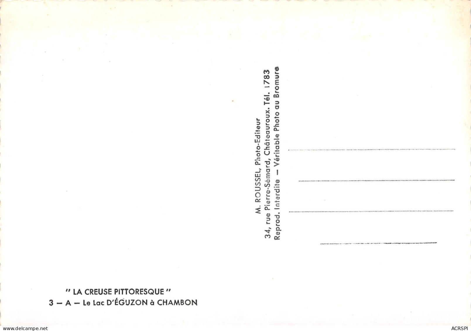 23 Lac D'EGUZON à CHAMBON   110 (scan Recto Verso)KEVREN0752 - Chambon Sur Voueize