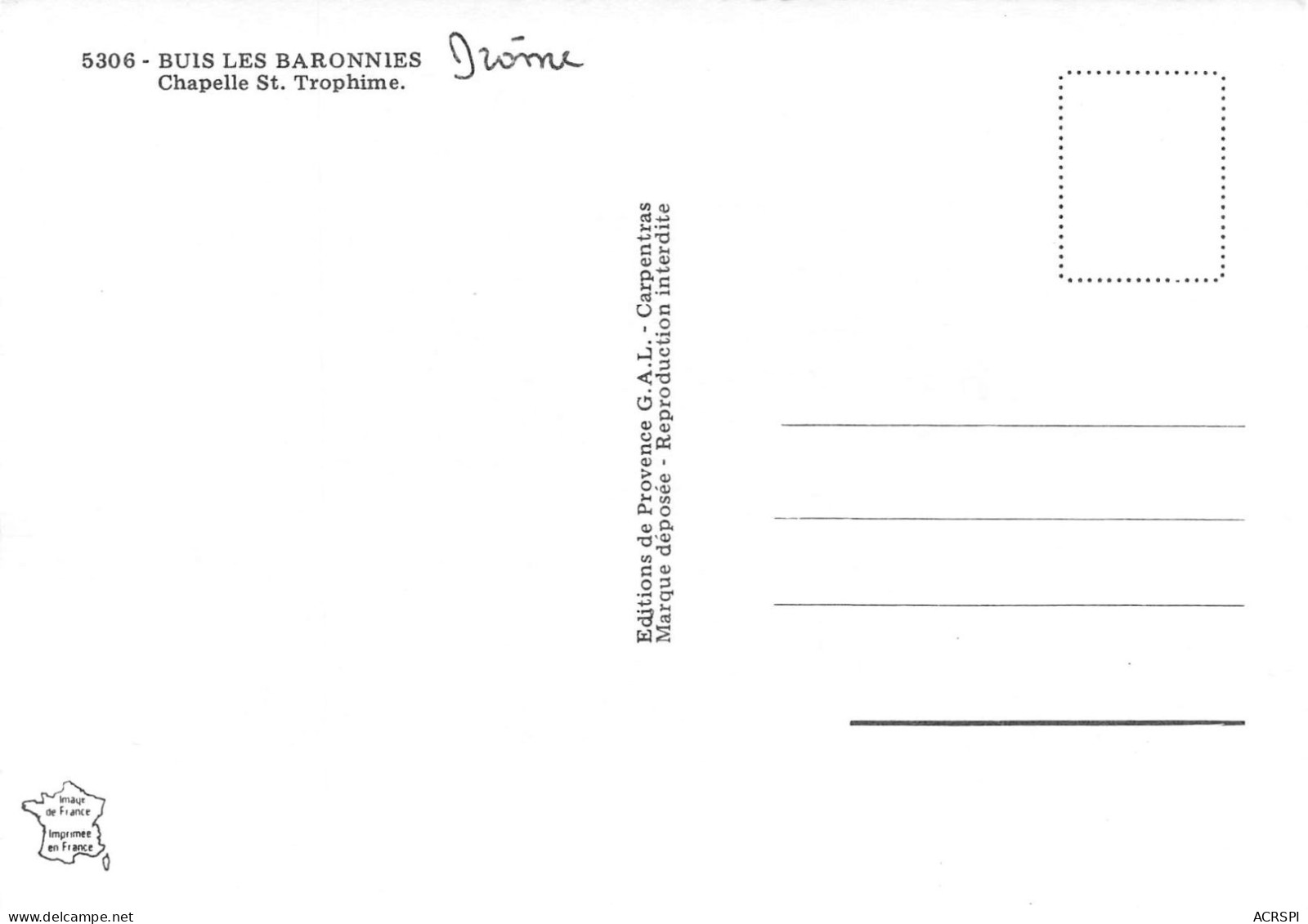 26  BUIS LES BARONNIES La Chapelle St Trophine  23 (scan Recto Verso)KEVREN0751 - Buis-les-Baronnies