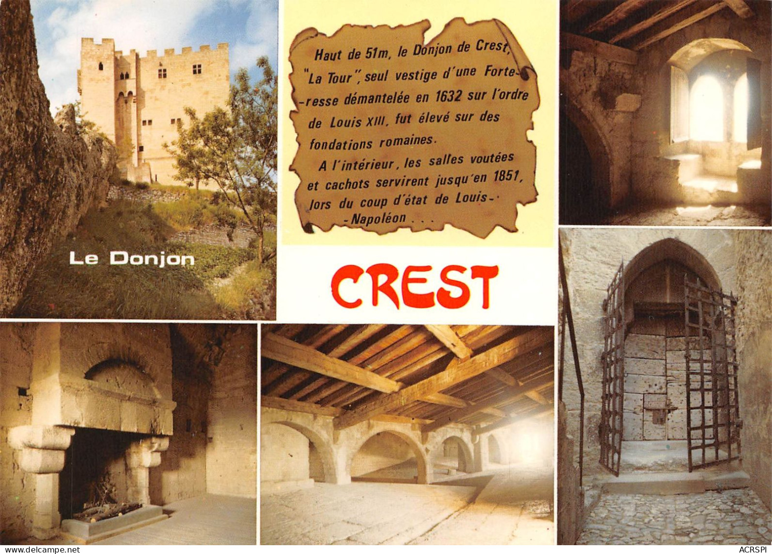 26  CREST  La Tour Intérieur Du Donjon Divers Vues   53  (scan Recto Verso)KEVREN0750 - Crest