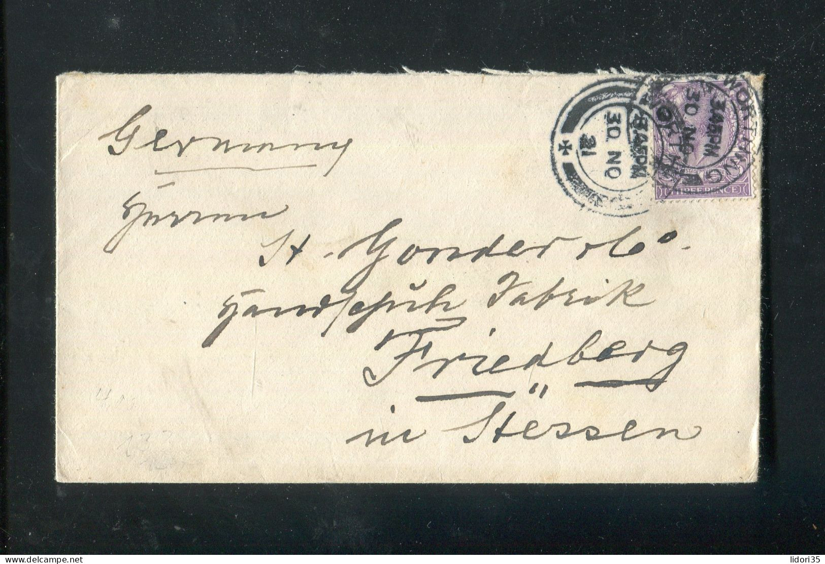 "GROSSBRITANIEN" 1921, Brief Ex Worthing Nach Friedberg In Hessen (L1066) - Storia Postale