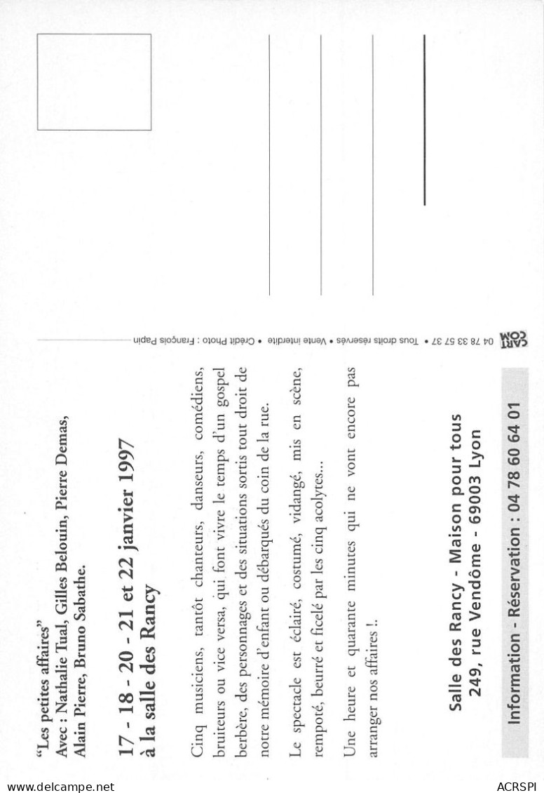 69 LYON Salle Des Rancy Spectacle Janvier 1997 Les Petites Affaires Rue Vendome  53 (scan Recto Verso)KEVREN0766 - Lyon 3