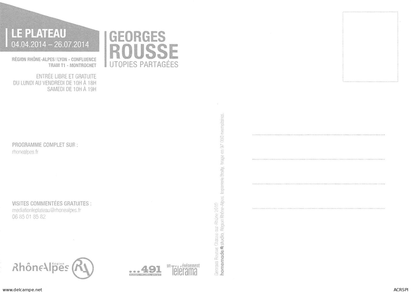 LYON Confluence Montrochet Le Plateau 2014  Georges Rousse Utopies Partagées  33 (scan Recto Verso)KEVREN0766 - Lyon 2