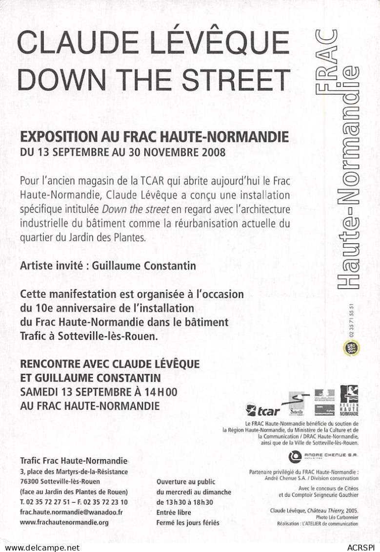 76 Sotteville-lès-Rouen Septembre 2008 Expo Au FRAC De Haute Normandie Lévêque Claude  97(scan Recto Verso)KEVREN0764 - Sotteville Les Rouen