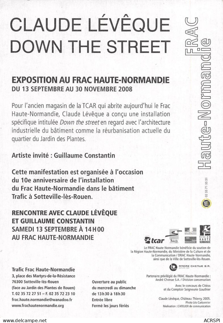 76 Sotteville-lès-Rouen Septembre 2008 Expo Au FRAC De Haute Normandie Lévêque Claude  96(scan Recto Verso)KEVREN0764 - Sotteville Les Rouen