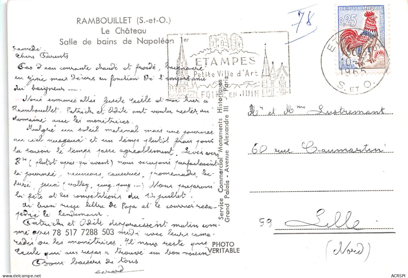 78  RAMBOUILLET  Le Chateau Salle De Bains De Napoléon BONAPARTE L'empereur   69 (scan Recto Verso)KEVREN0770 - Rambouillet (Kasteel)