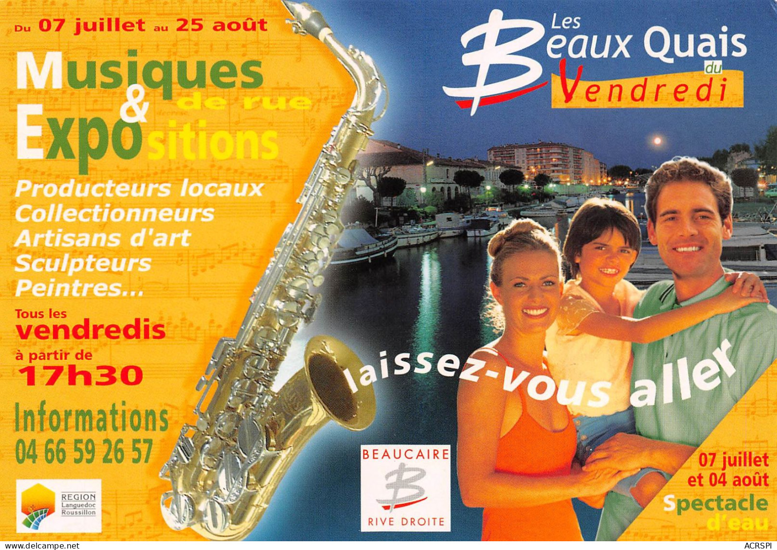 30 BEAUCAIRE Apéritif Chaque Vendrediaout 2000 Sur Les Beaux Quais  9 (scan Recto Verso)KEVREN0767 - Beaucaire