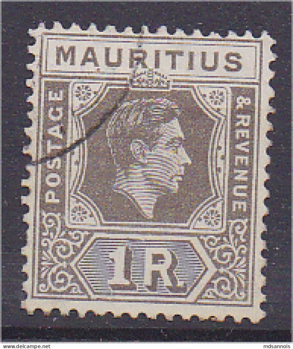 Ile Maurice 1938 Georges VI N° 209 1R Brun Foncé Oblitération Légère - Mauritius (...-1967)