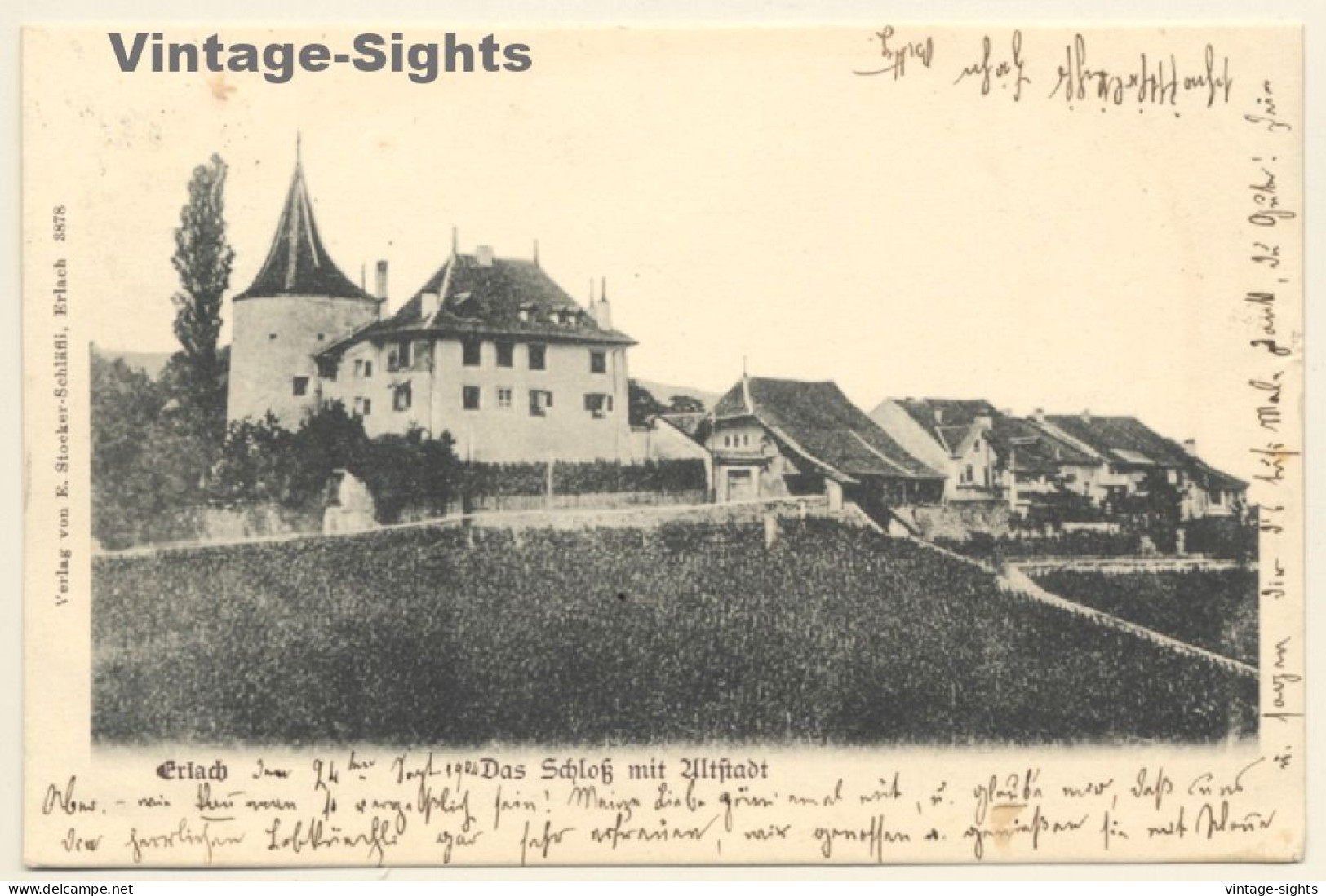 Erlach / Switzerland: Das Schloss Mit Altstadt / Le Chateau (Vintage PC 1904) - Cerlier