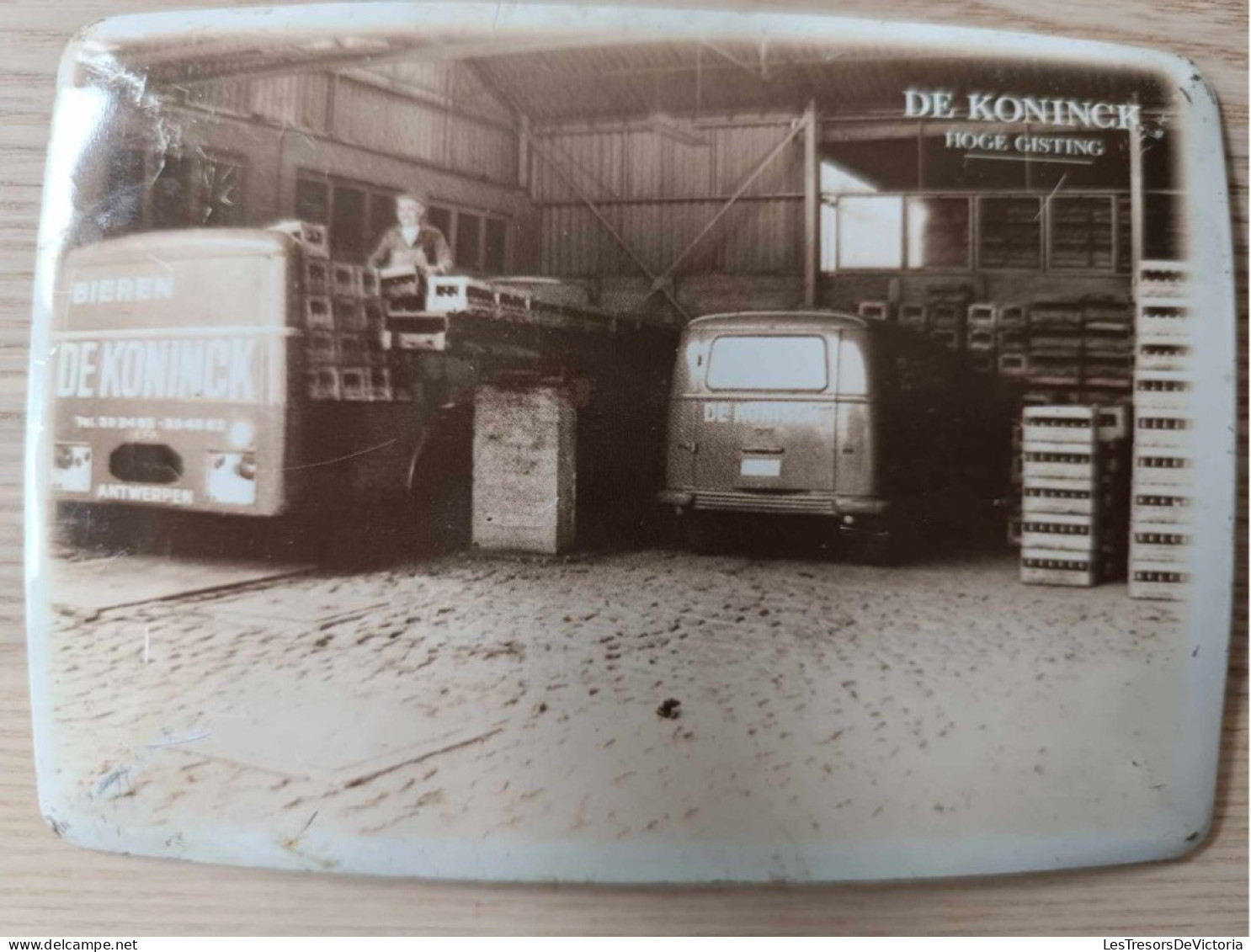 Publicité - De Koninck - Hoge Gisting - Bière - Plaque Métalique 10/15cm - Laden & Lossen - Placas En Aluminio (desde 1961)