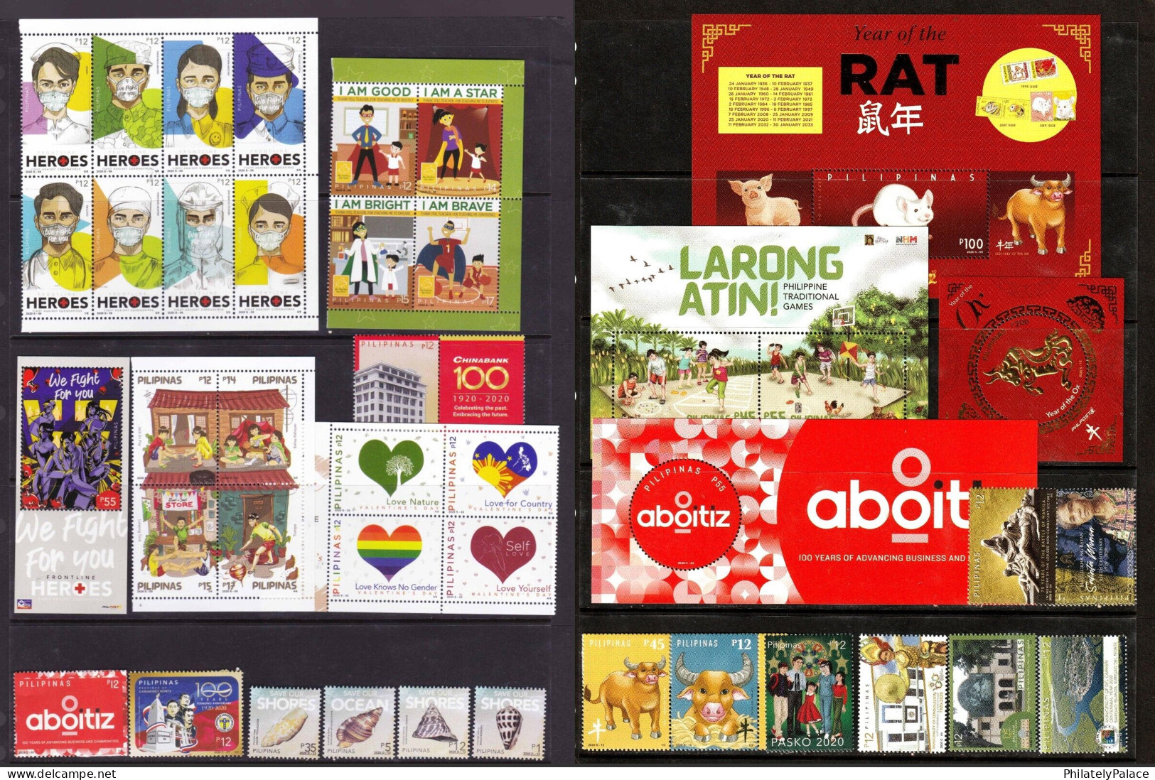 Philippines 2020 Year Pack,Year Of Ox,Rabbit,Pig,Teachers Day,Games,Love,LGBTQ, Snail, COVID-19, Coronavirus,41 MNH(**) - Filipinas