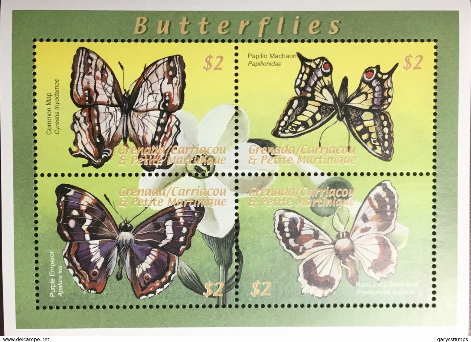 Grenada Grenadines 2000 World Butterflies Sheetlet MNH - Vlinders