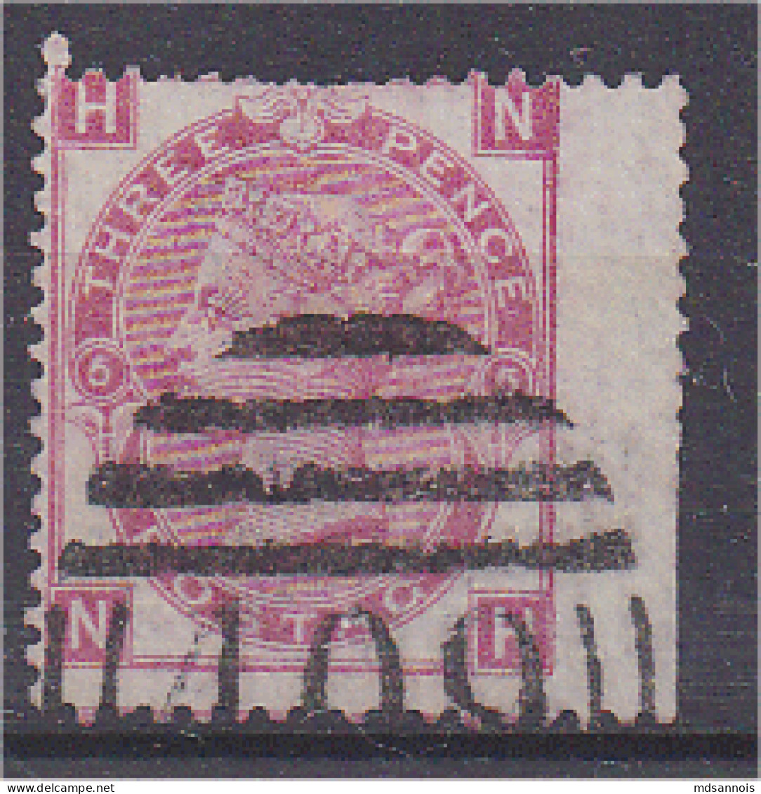 Grande Bretagne N°33 3d Rose  Planche 5  (dents Coupées) Lettres H N - Used Stamps