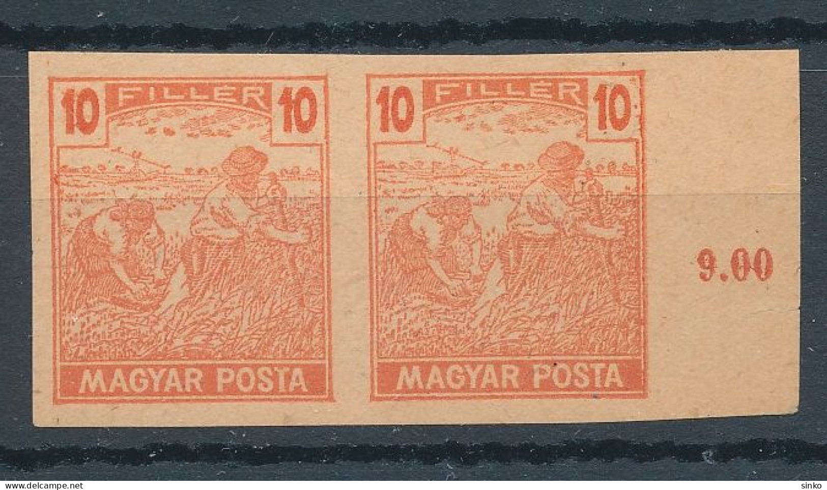 1919. Hungarian Post Office - Test Print - Variétés Et Curiosités