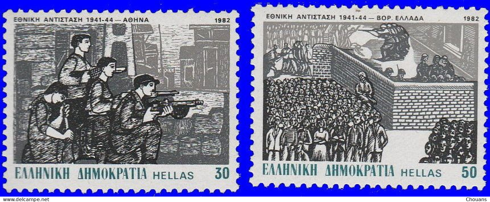 Grèce 1982. ~ YT 1479 + 80** + BF 2** - Hommage Résistance Nationale - Unused Stamps