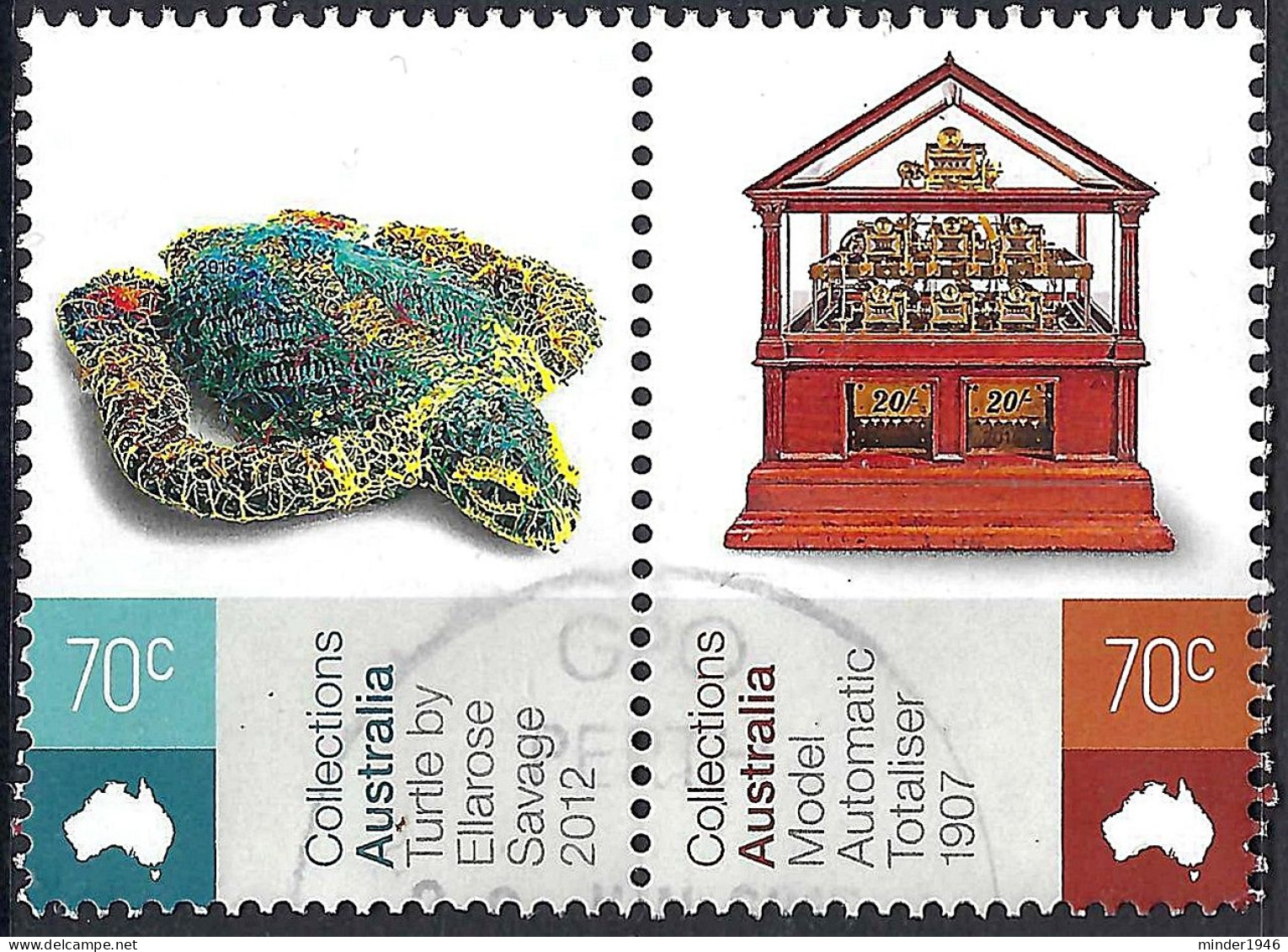 AUSTRALIA 2015 QEII 70c Multicoloured, Collections Australia-Joined Pair Turtle & Model FU - Usati