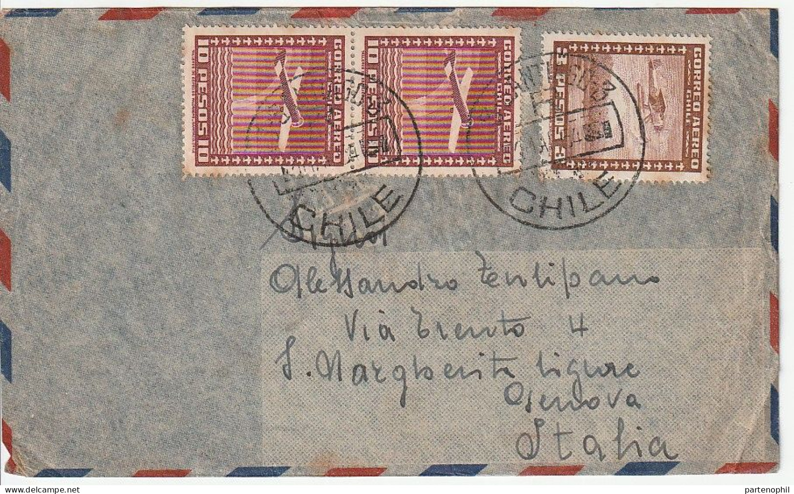 Chile 1954 - Postgeschichte - Storia Postale - Histoire Postale - Cile