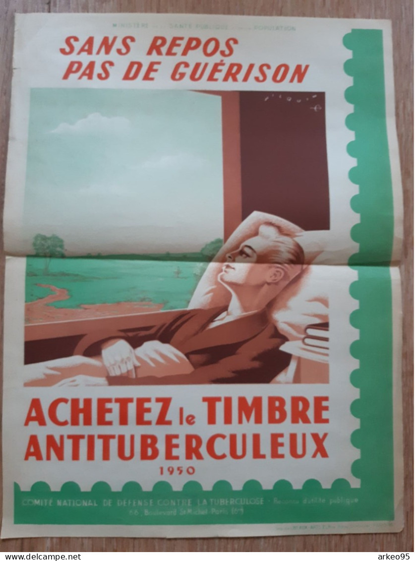 Affiche Pour La Campagne Du Timbre Anti-tuberculeux 1950 - Affiches