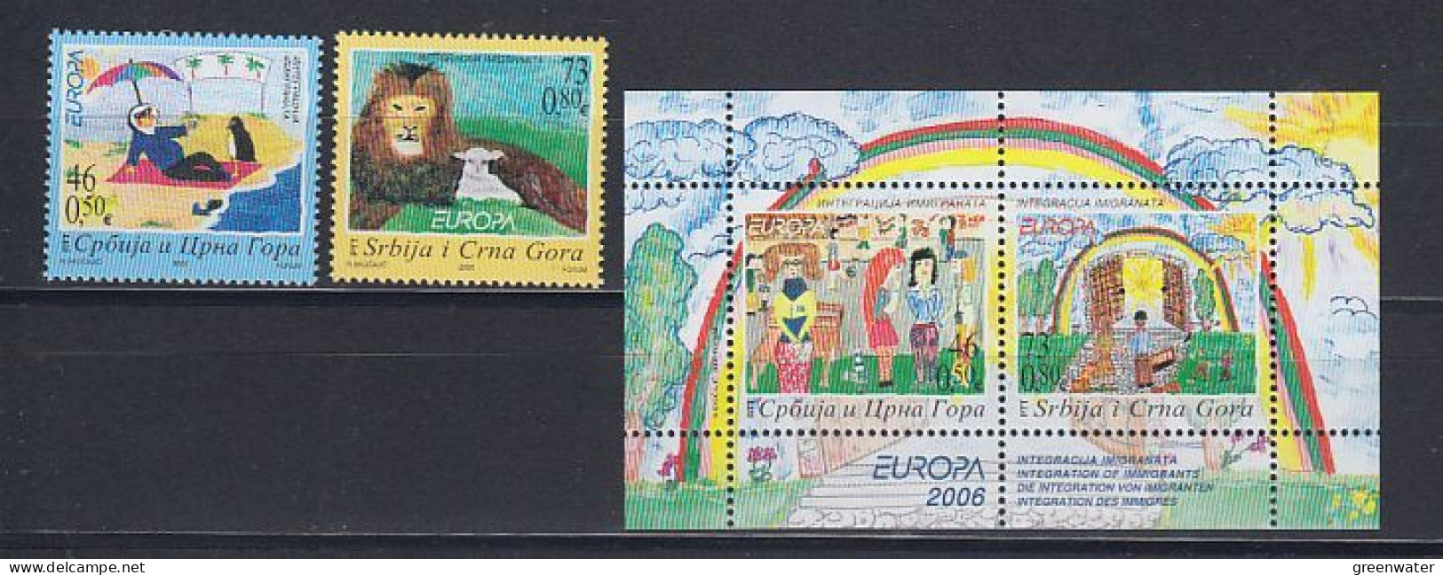 Europa Cept  2006 Serbia & Montenegro 2v + M/s ** Mnh (59456) - 2006