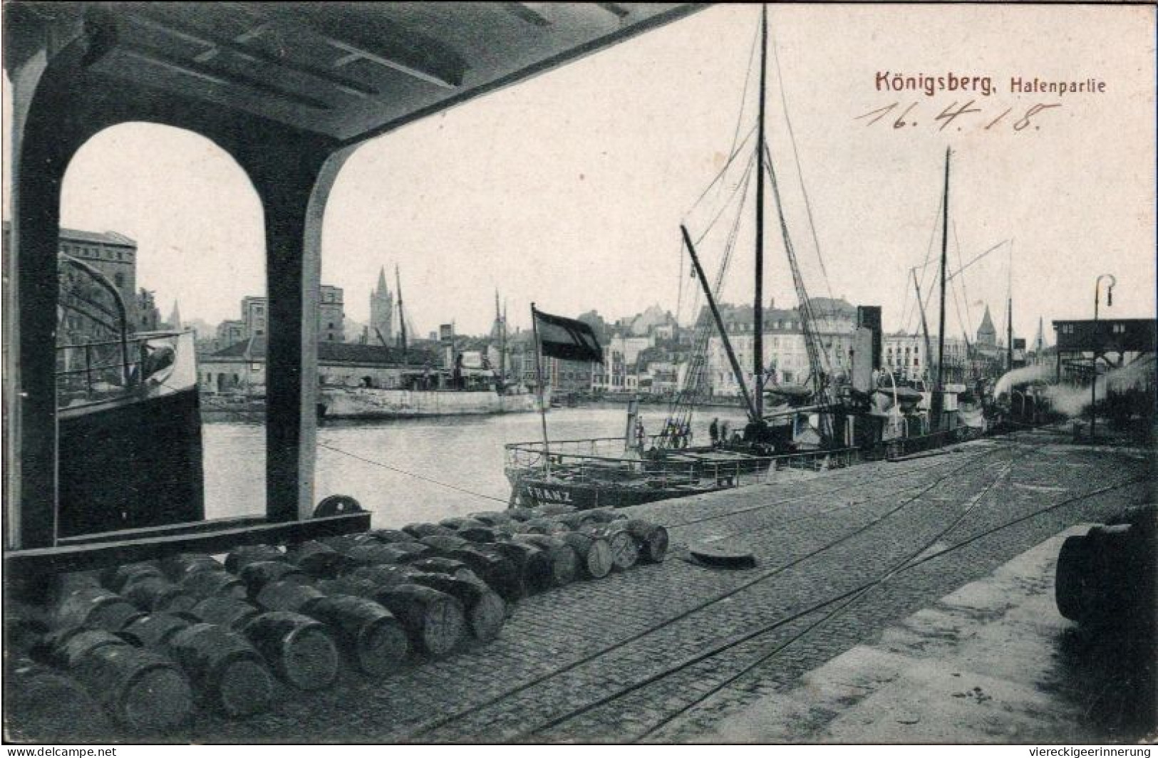 ! Alte Ansichtskarte Aus Königsberg, Hafen, Harbor, Ships, Dampfer Franz, Ostpreußen - Ostpreussen