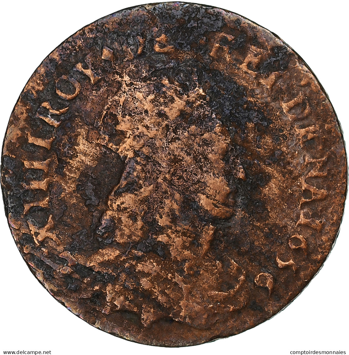 France, Louis XIV, Liard De France, 1656, Vimy, Cuivre, TB, C2G:62 - 1643-1715 Louis XIV Le Grand