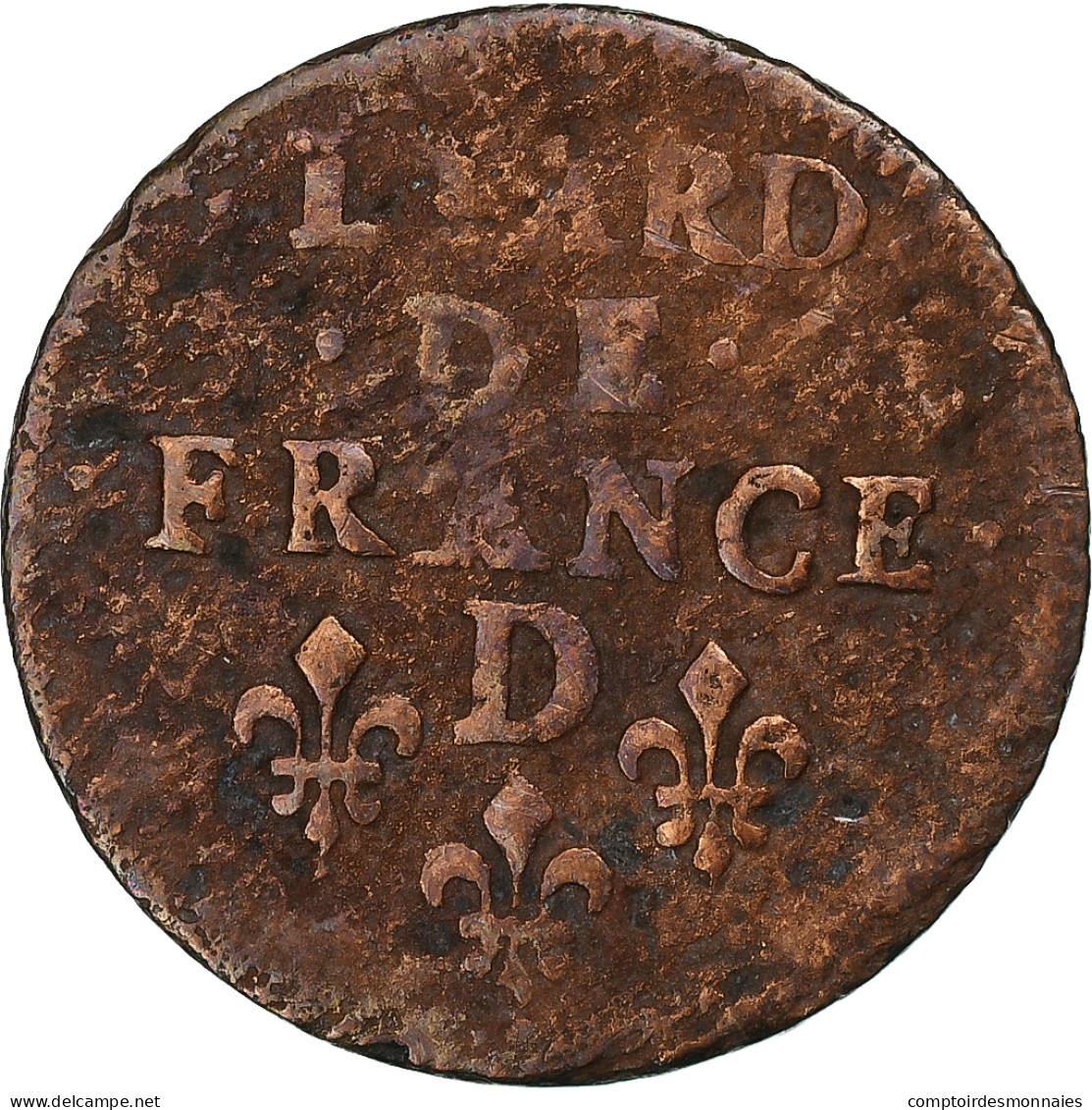 France, Louis XIV, Liard De France, 1656, Vimy, Cuivre, TB, C2G:62 - 1643-1715 Lodewijk XIV De Zonnekoning