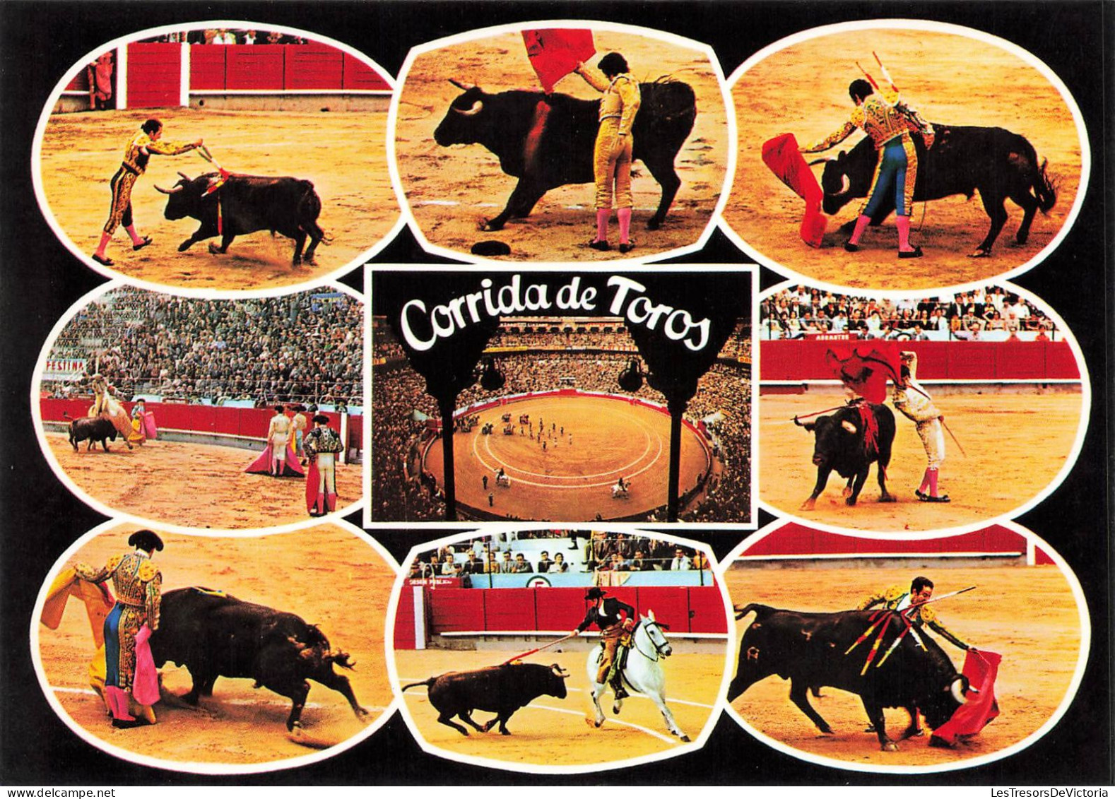 JEUX - Corrida De Toros - Colorisé - Animé - Carte Postale - Otros & Sin Clasificación