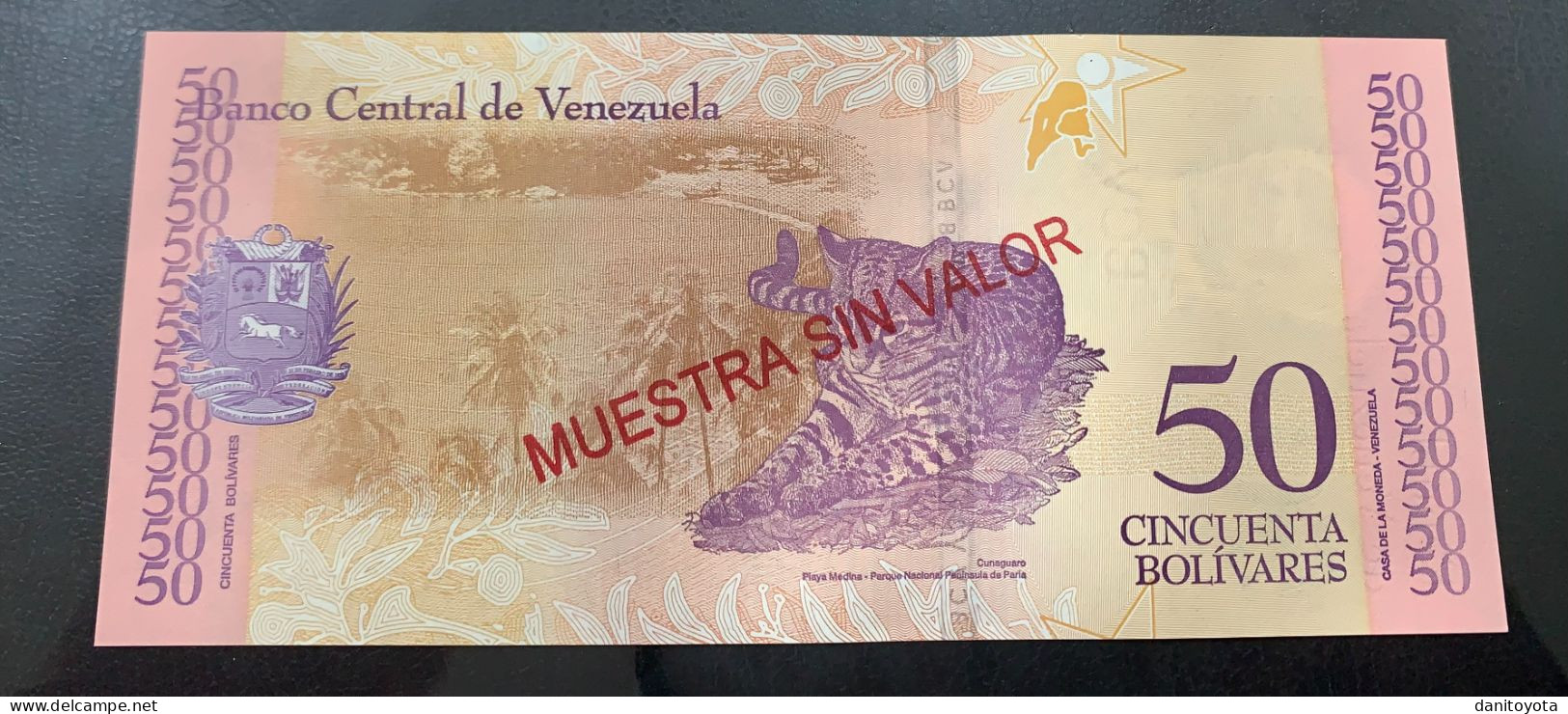 VENEZUELA. 50 BOLIVARES 15 ENERO 2018. SOBRECARGA "MUESTRA SIN VALOR". - Venezuela