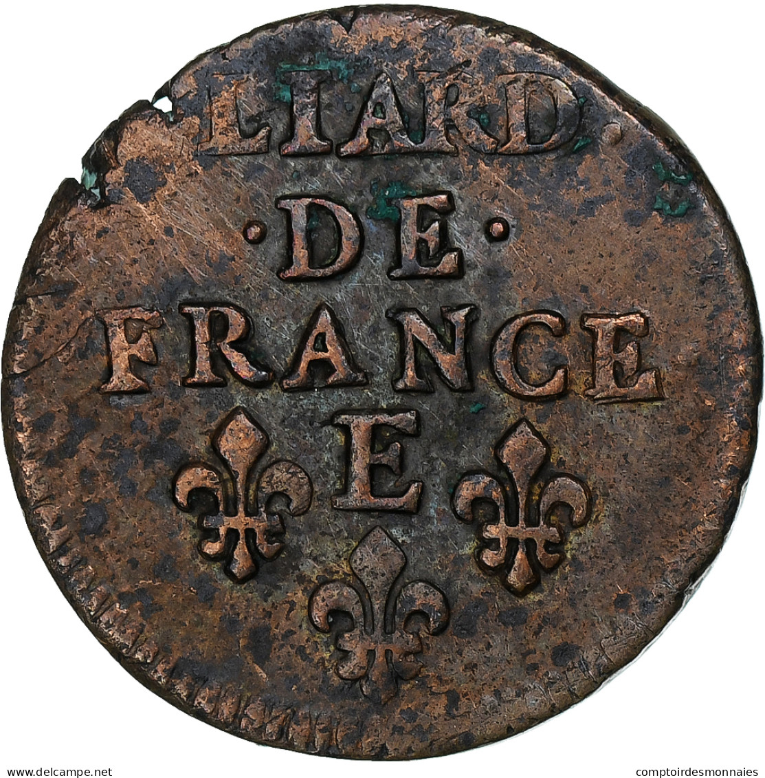 France, Louis XIV, Liard De France, 1656, Meung-sur-Loire, Cuivre, TTB+, C2G:84 - 1643-1715 Louis XIV The Great