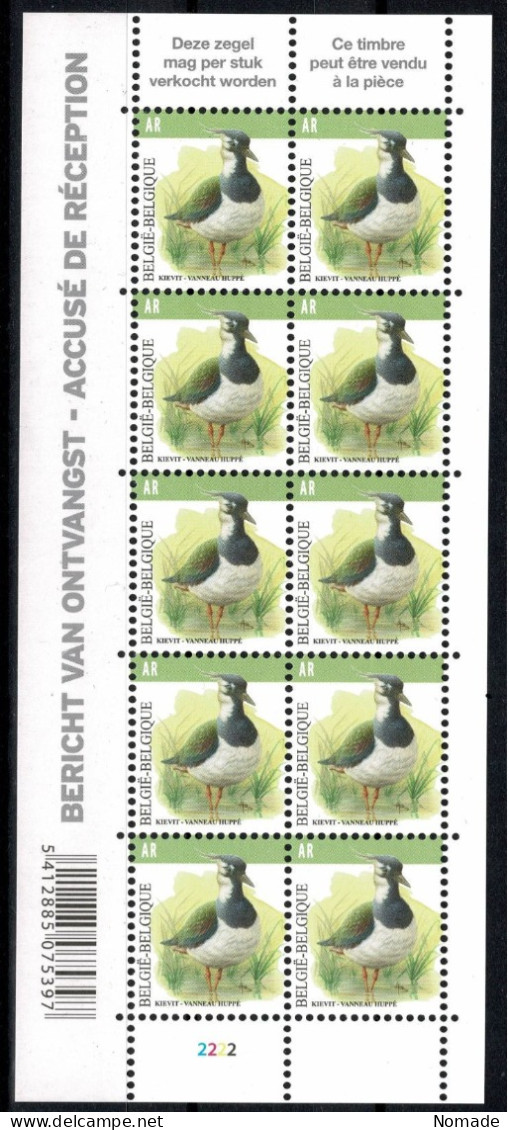 Belgique Feuille Complète 2013 Oiseaux BUZIN COB F 4367 (planche 2) VF 13,5 € - 2011-2020