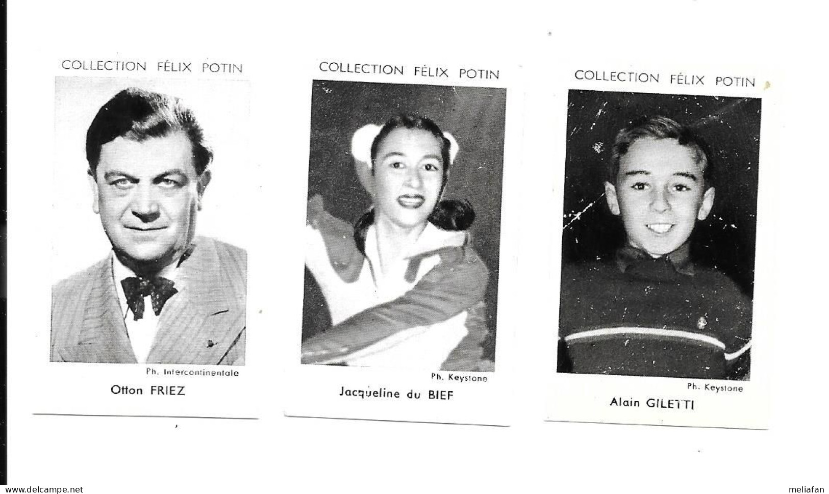 DE09 - VIGNETTES FELIX POTIN 1954 - ALAIN GILETTI - JACQUELINE DU BIEF - OTTON FRIEZ - Félix Potin