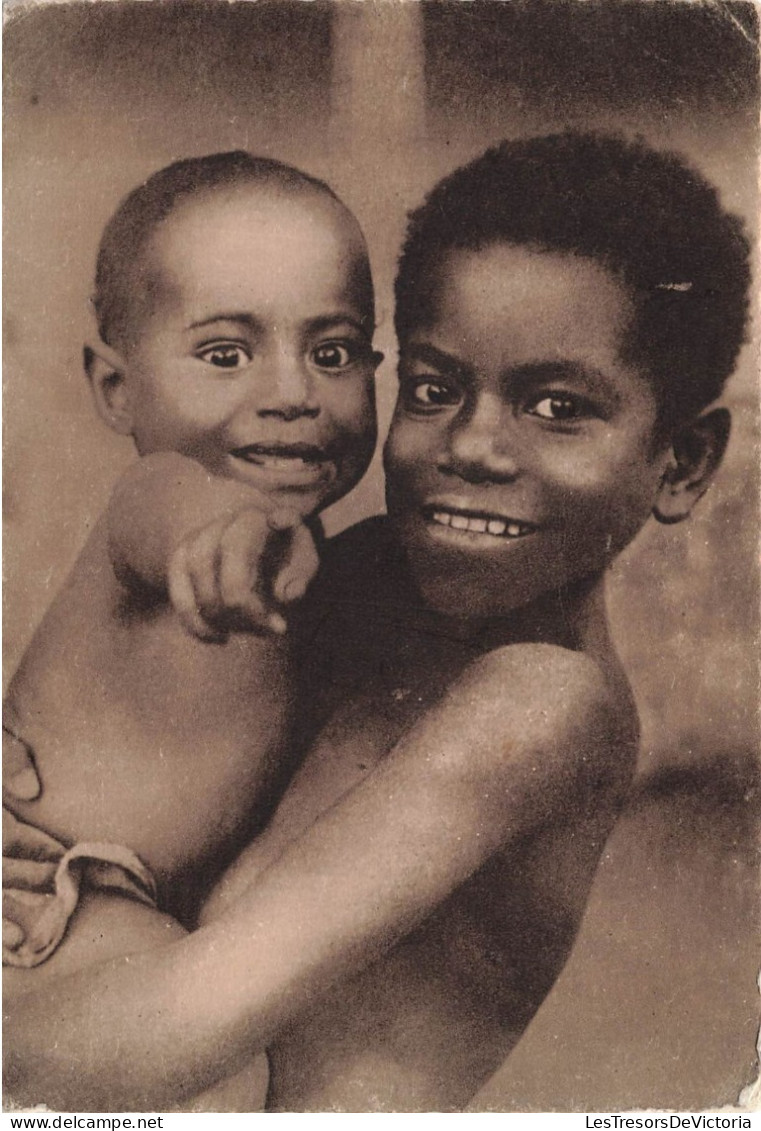 FRANCE - Missions Maristes D'Océanie - Types Océaniens - Deux Petits Frères Calédoniens - Carte Postale Ancienne - Nouvelle Calédonie