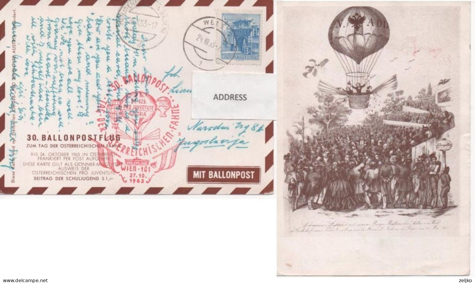 Austria, Balloon Post 1963 - Per Palloni