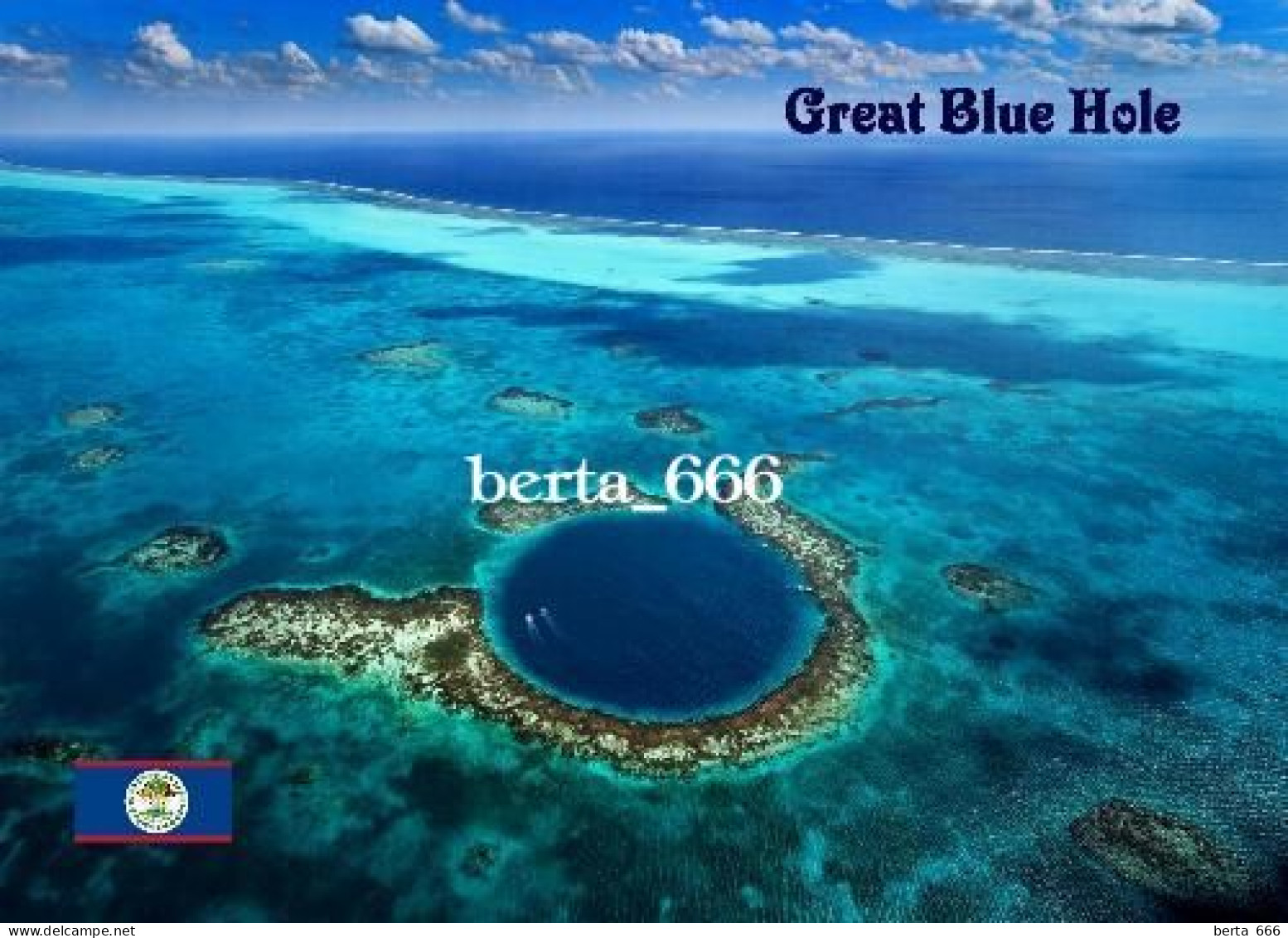 Belize Barrier Reef Great Blue Hole UNESCO New Postcard - Belize