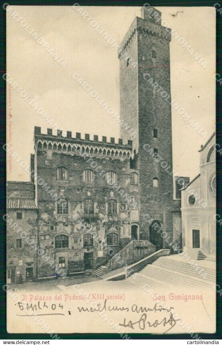 Siena San Gimignano Palazzo Del Podestà XIII Secolo Cartolina MX4346 - Siena