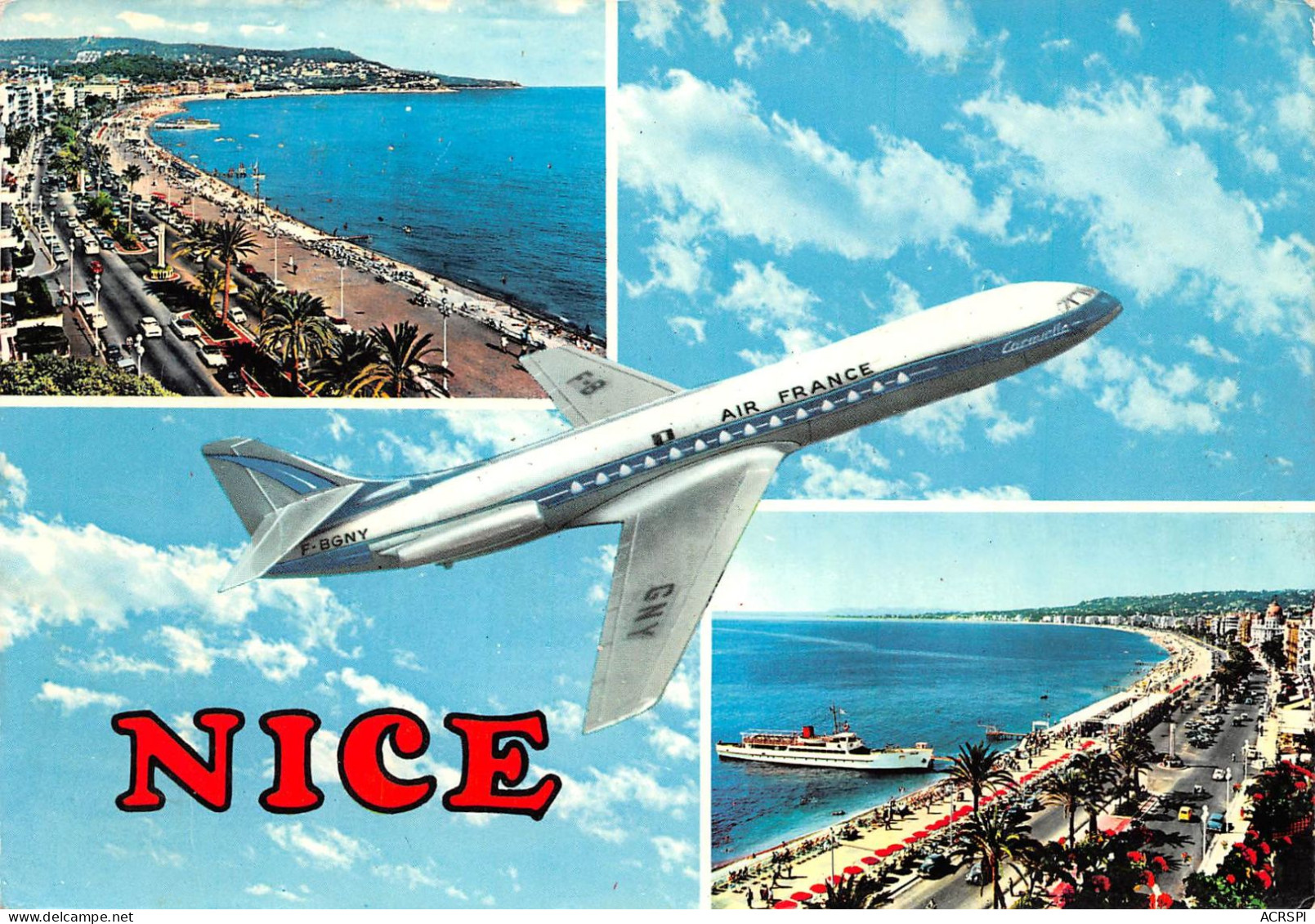 Sud-Aviation SE 210 Caravelle  AIR FRANCE Au Dessus De NICE   N° 161 \KEVREN0774 - 1946-....: Moderne