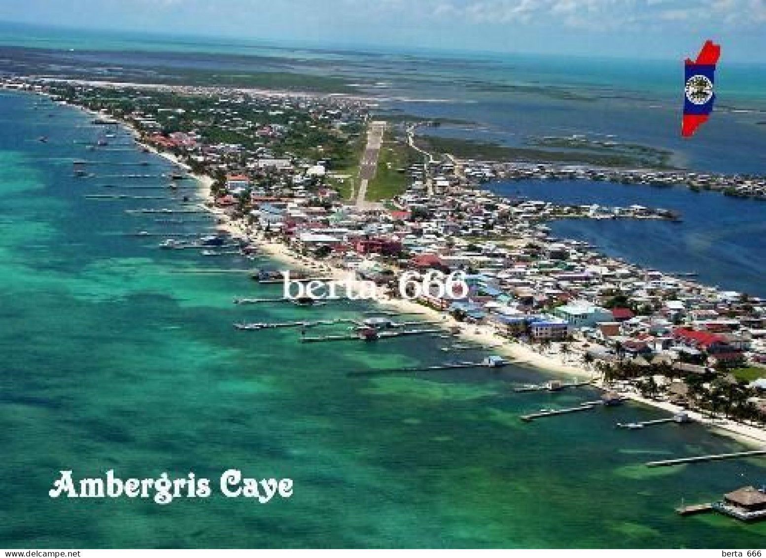 Belize Ambergris Caye Aerial View New Postcard - Belize