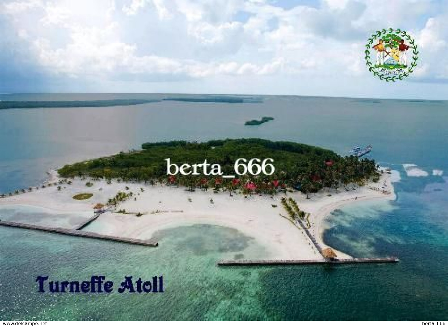 Belize Turneffe Atoll Aerial View New Postcard - Belice