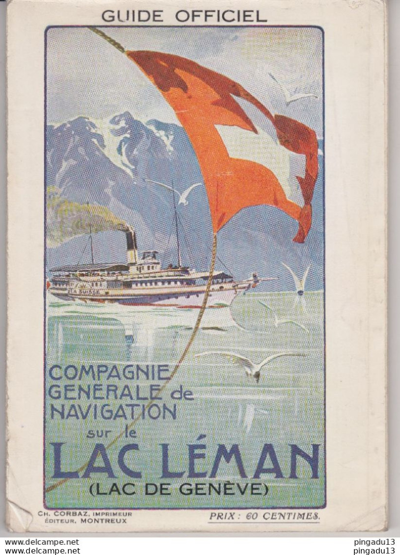 Fixe Suisse Guide Officiel Compagnie Générale Navigation Lac Léman Bateau - Boten