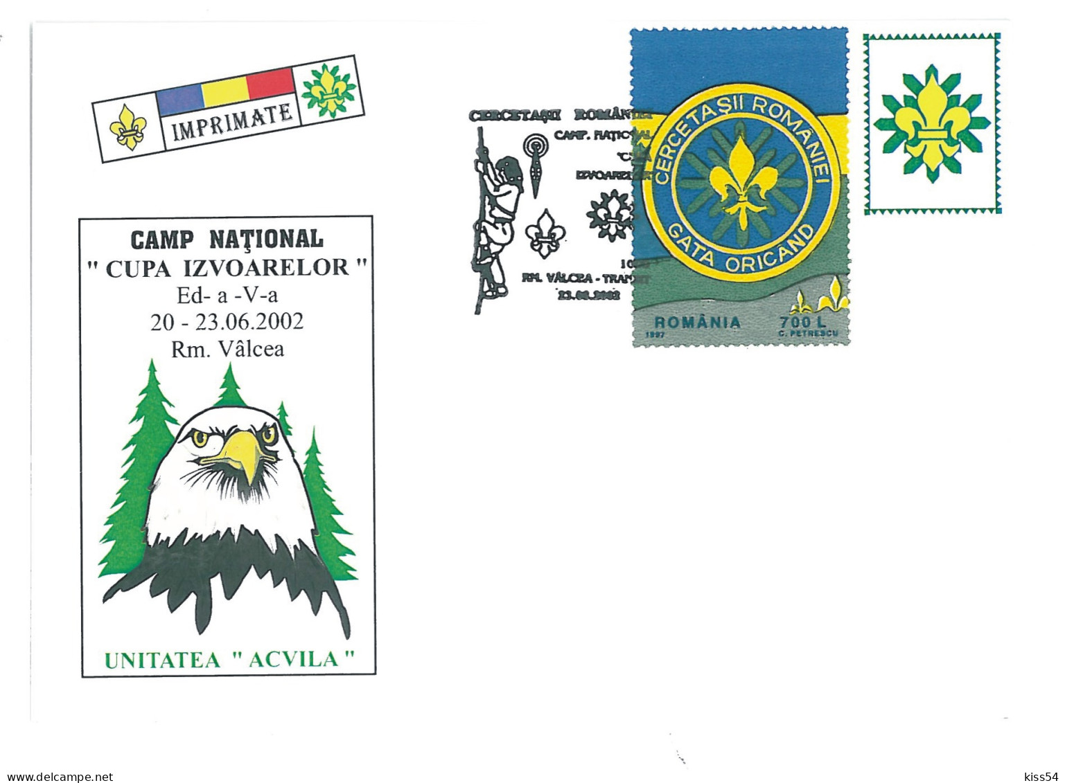 SC 53 - 1339 Scout ROMANIA, Special Stamp - Cover - Used - 2002 - Briefe U. Dokumente