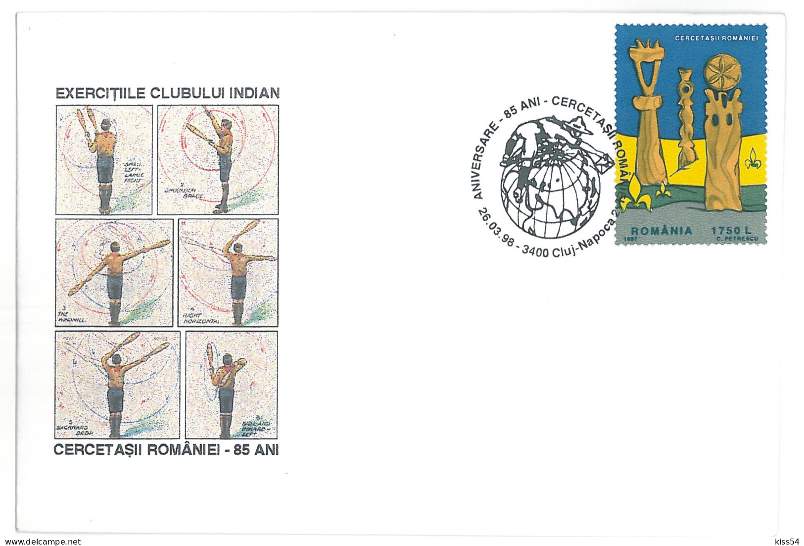 SC 53 - 1210 Scout ROMANIA, Special Stamp - Cover - Used - 1998 - Brieven En Documenten