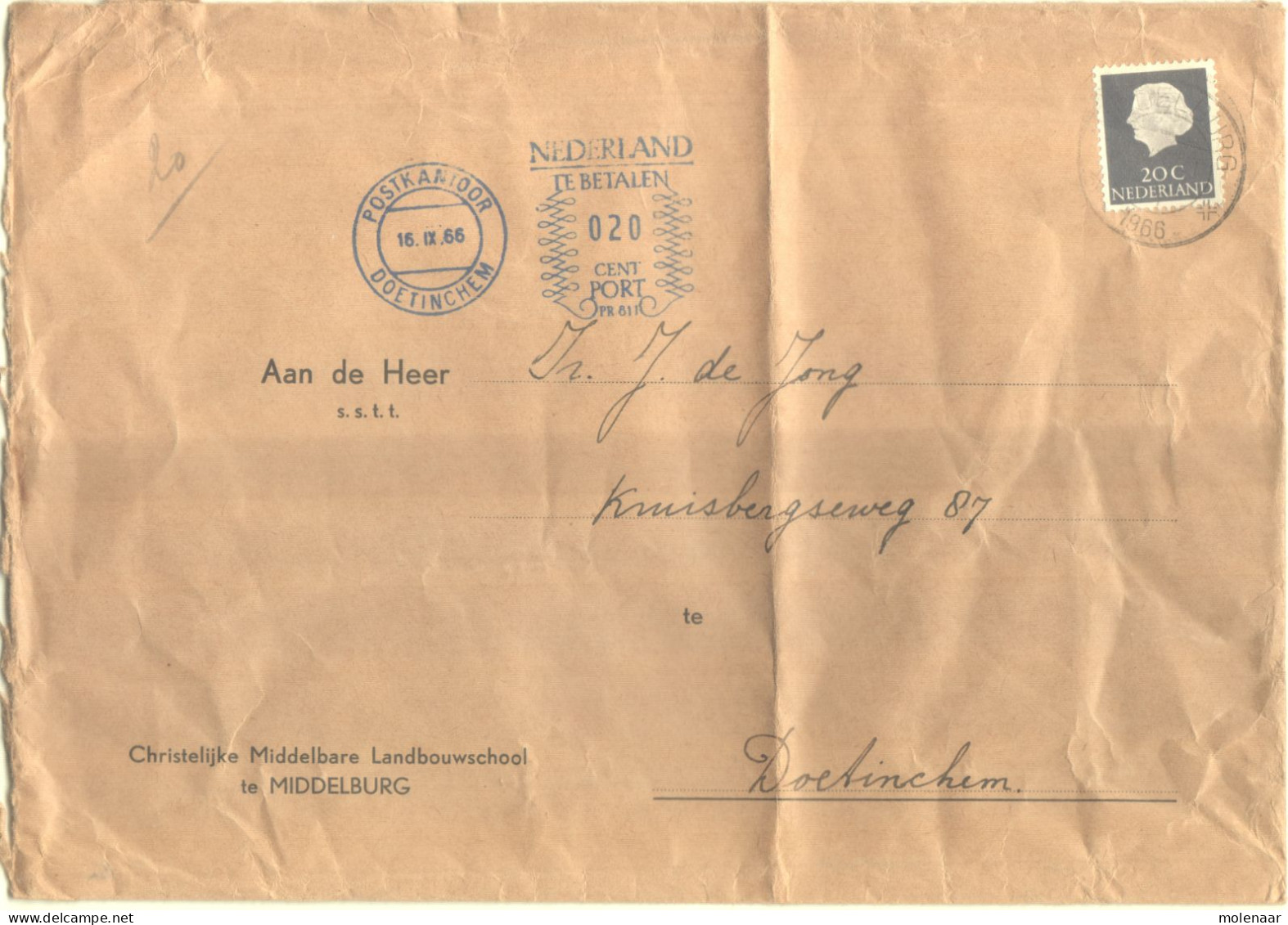 Postzegels > Europa > Nederland > Strafportzegels Brief Met Portstempel (16684) - Postage Due